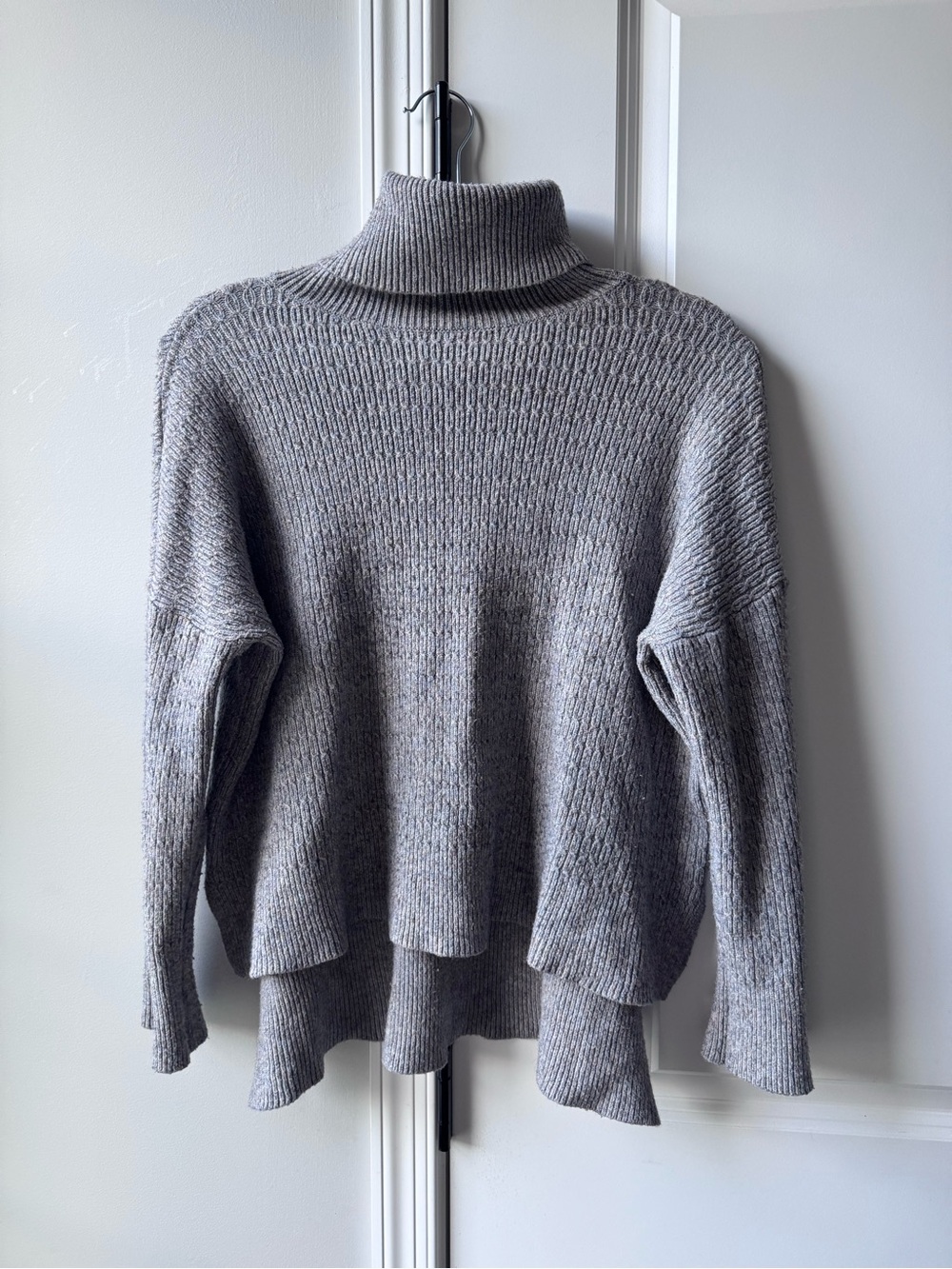 Angie Heather Gray Ribbed Turtleneck Sweater